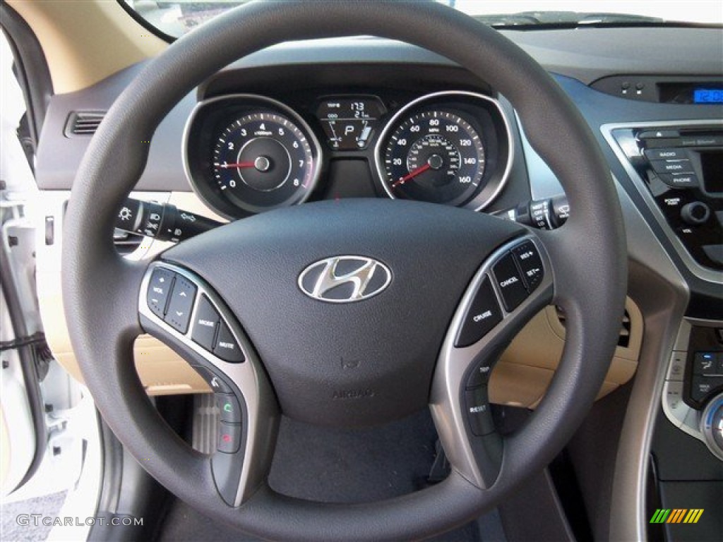 2013 Elantra GLS - Shimmering White / Beige photo #12