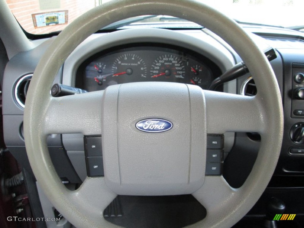 2005 Ford F150 XLT SuperCab 4x4 Medium Flint Grey Steering Wheel Photo #72448474