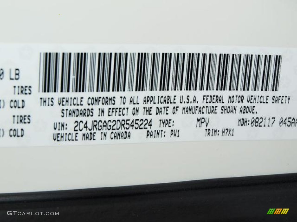 2013 C/V Color Code PW1 for Stone White Photo #72450502