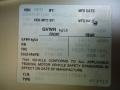 2005 Chevrolet Express 1500 Passenger Conversion Van Info Tag