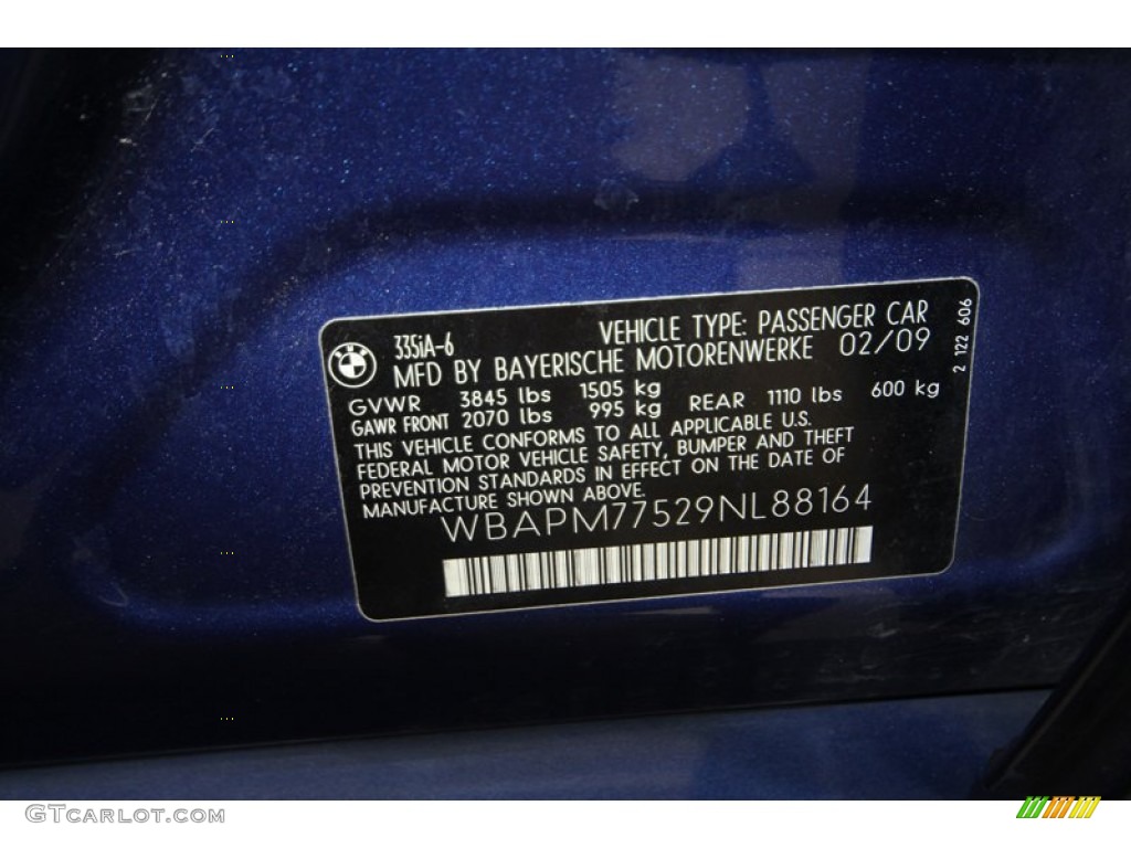 2009 3 Series 335i Sedan - Montego Blue Metallic / Black photo #9