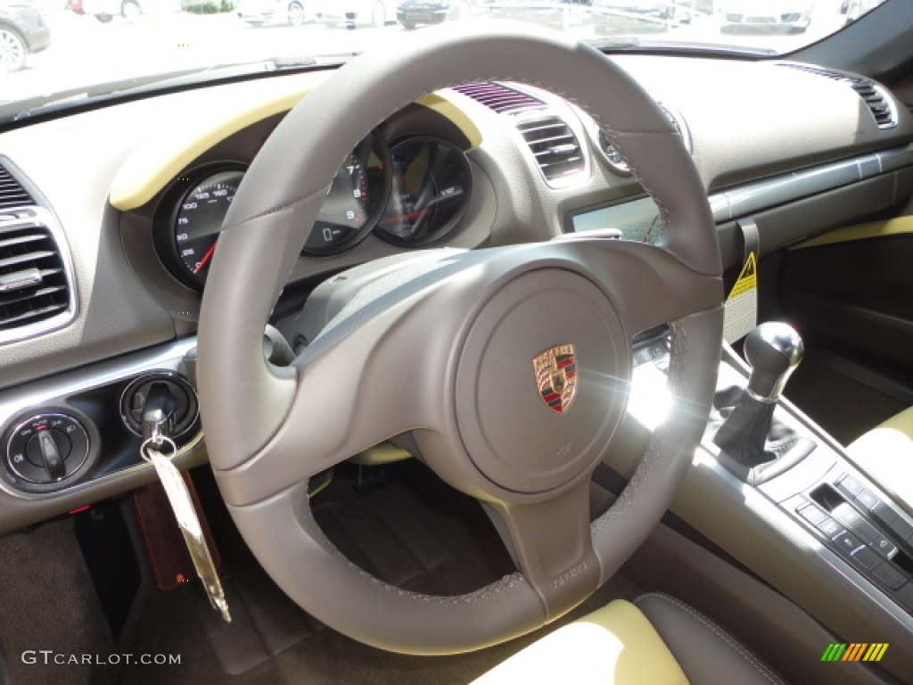 2013 Porsche Boxster Standard Boxster Model Agate Grey/Lime Gold Steering Wheel Photo #72456428