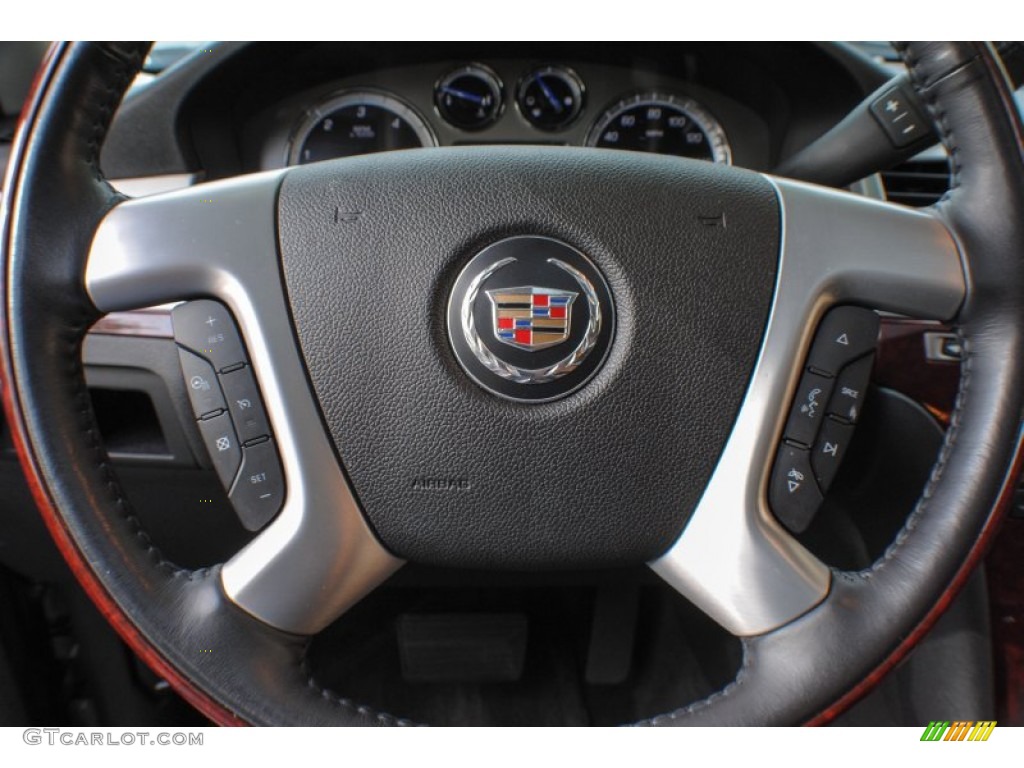 2010 Cadillac Escalade Luxury AWD Ebony Steering Wheel Photo #72461715