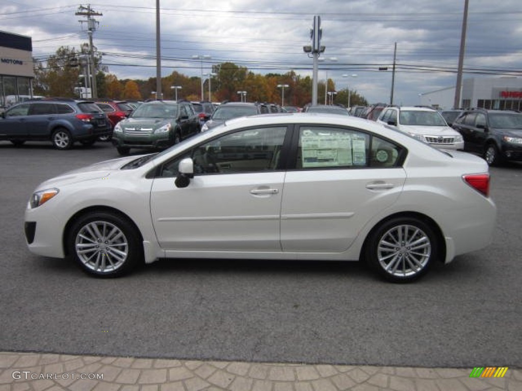 Satin White Pearl 2013 Subaru Impreza 2.0i Premium 4 Door Exterior Photo #72462394