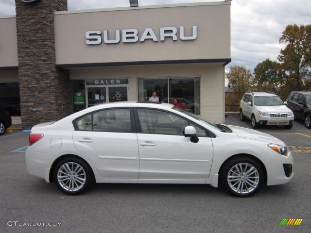Satin White Pearl 2013 Subaru Impreza 2.0i Premium 4 Door Exterior Photo #72462434