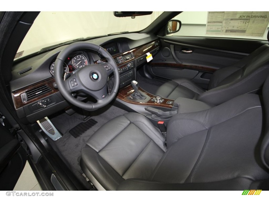 Black Interior 2013 BMW 3 Series 335i Convertible Photo #72464117