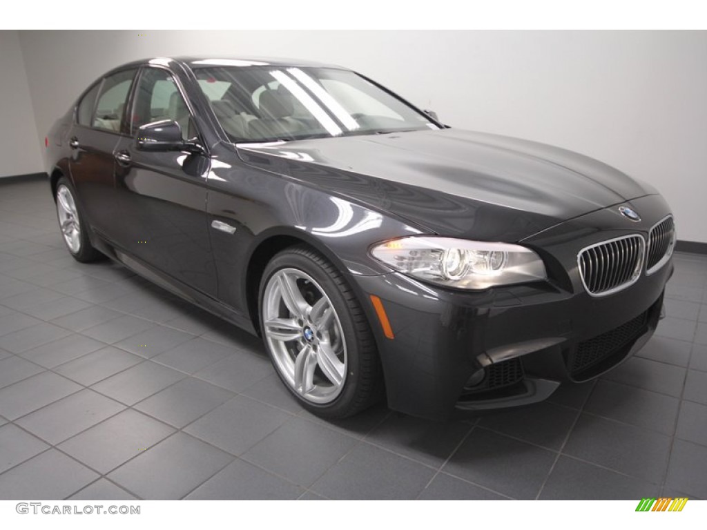 2013 5 Series 535i Sedan - Dark Graphite Metallic II / Oyster/Black photo #1