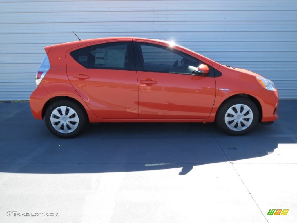 2012 Prius c Hybrid Two - Habanero / Light Blue Gray/Black photo #2
