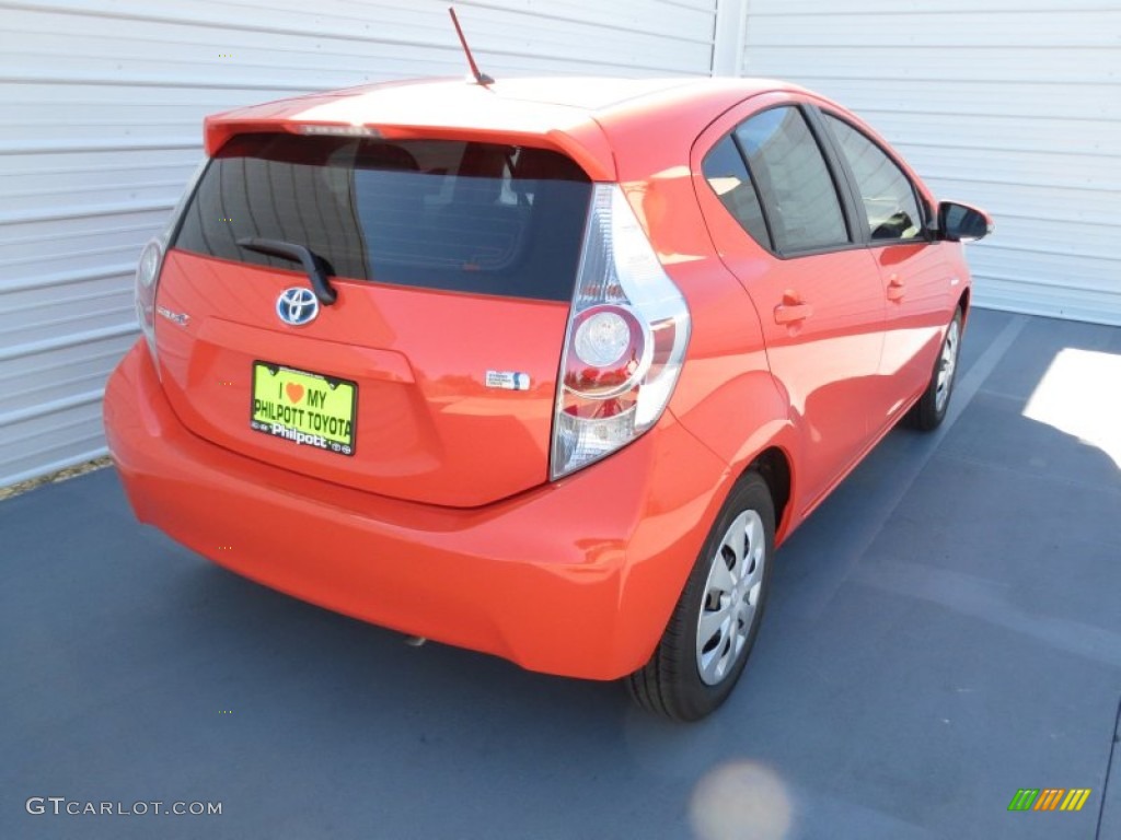 2012 Prius c Hybrid Two - Habanero / Light Blue Gray/Black photo #3
