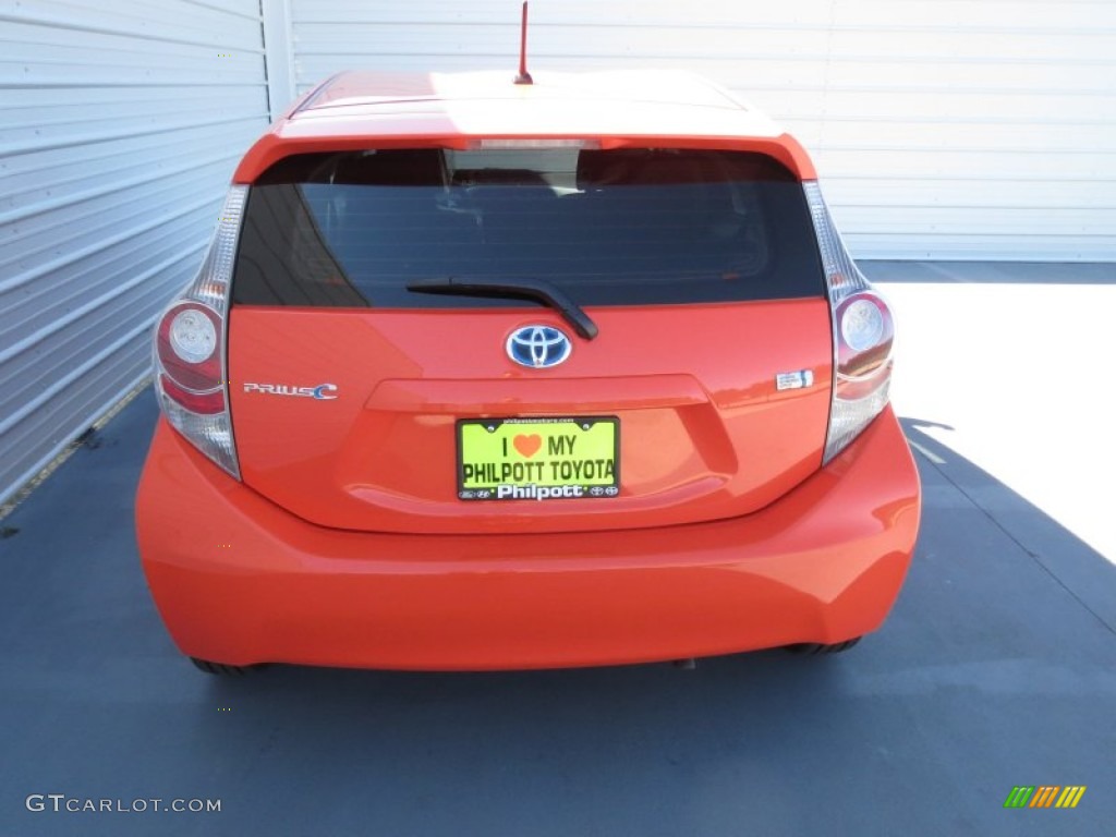 2012 Prius c Hybrid Two - Habanero / Light Blue Gray/Black photo #4