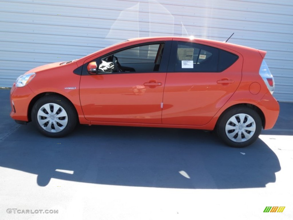 2012 Prius c Hybrid Two - Habanero / Light Blue Gray/Black photo #5