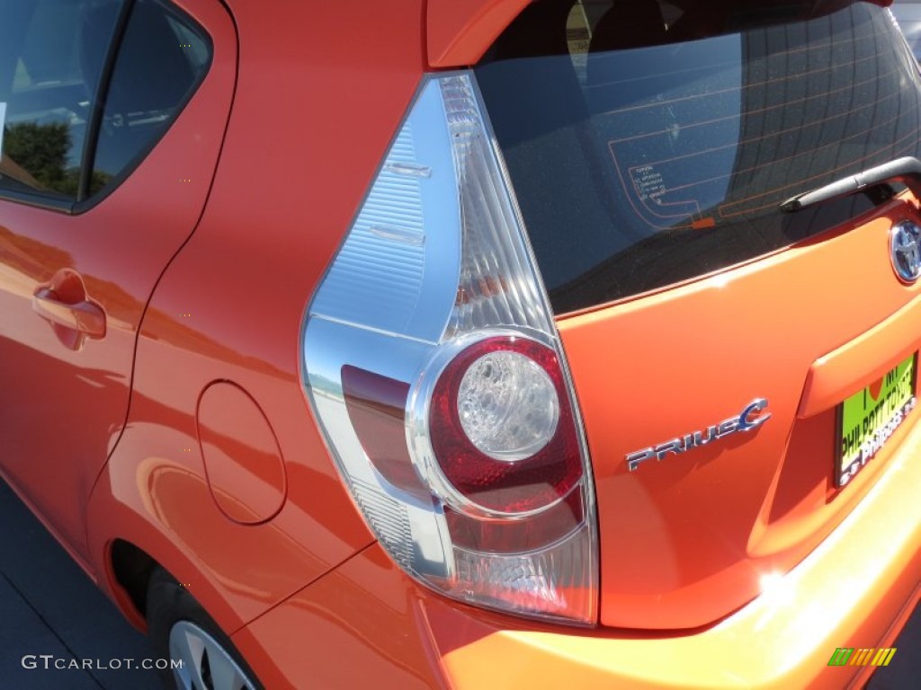 2012 Prius c Hybrid Two - Habanero / Light Blue Gray/Black photo #11