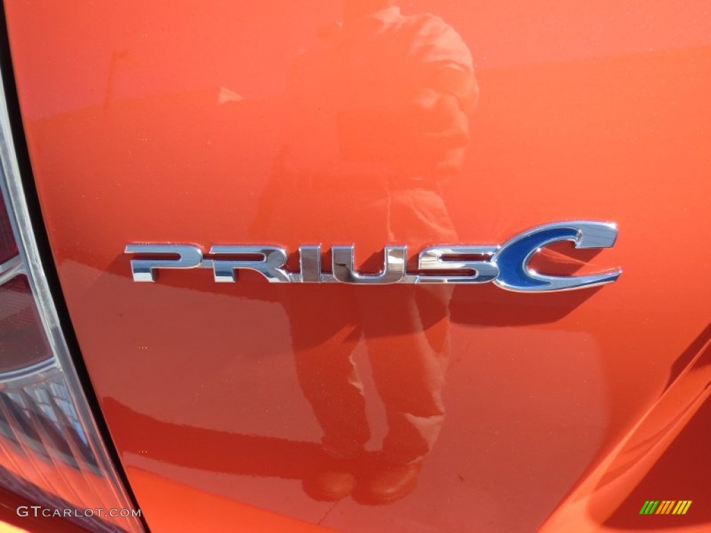 2012 Prius c Hybrid Two - Habanero / Light Blue Gray/Black photo #12