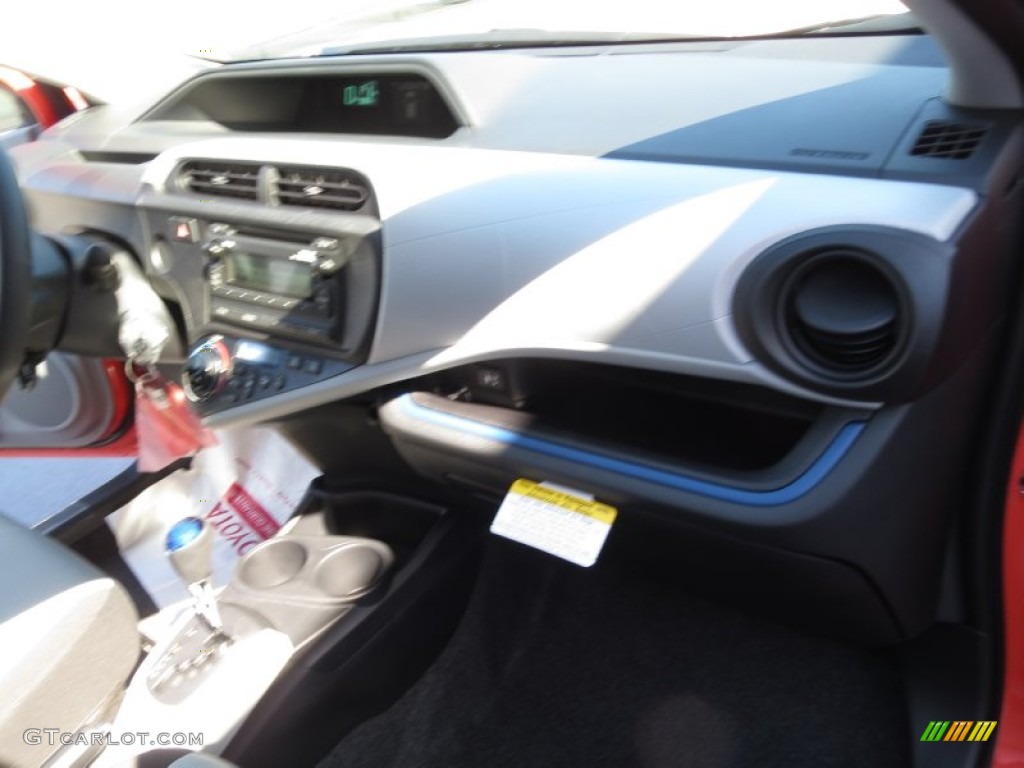 2012 Prius c Hybrid Two - Habanero / Light Blue Gray/Black photo #17
