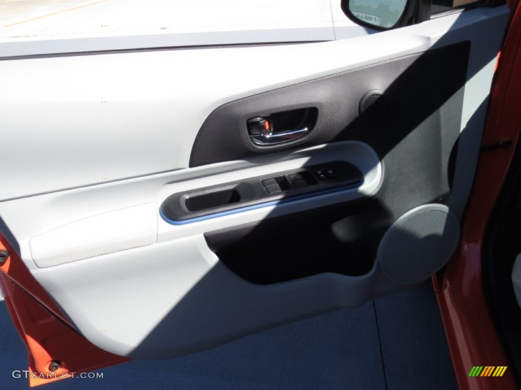 2012 Prius c Hybrid Two - Habanero / Light Blue Gray/Black photo #22