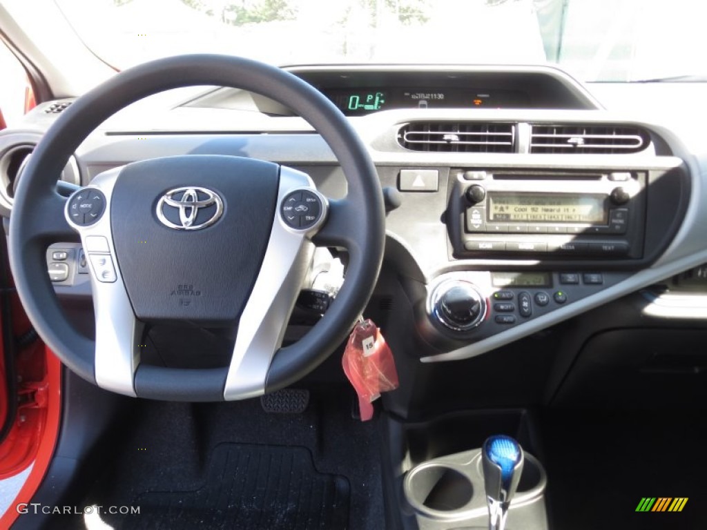 2012 Prius c Hybrid Two - Habanero / Light Blue Gray/Black photo #25