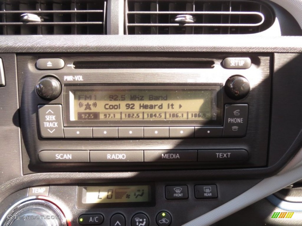 2012 Prius c Hybrid Two - Habanero / Light Blue Gray/Black photo #27