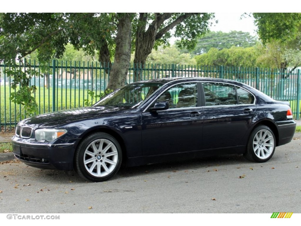 2004 7 Series 745Li Sedan - Orient Blue Metallic / Dark Blue/Natural Brown photo #2