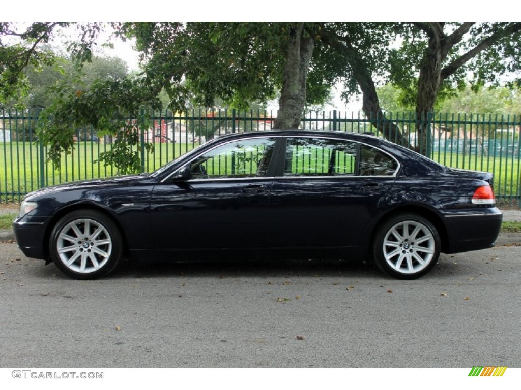 2004 7 Series 745Li Sedan - Orient Blue Metallic / Dark Blue/Natural Brown photo #3