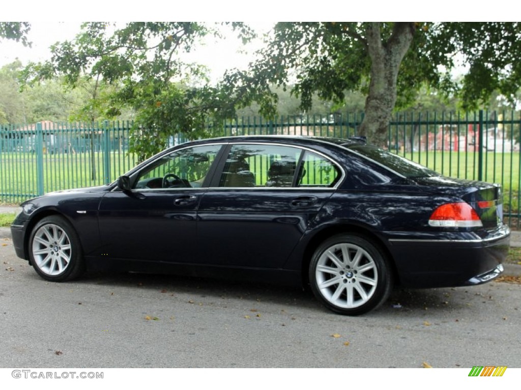 2004 7 Series 745Li Sedan - Orient Blue Metallic / Dark Blue/Natural Brown photo #4