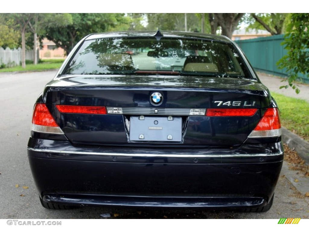 2004 7 Series 745Li Sedan - Orient Blue Metallic / Dark Blue/Natural Brown photo #6