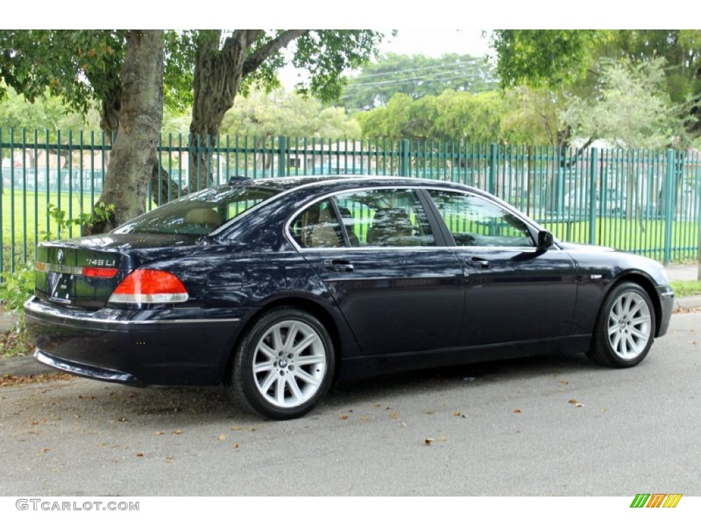2004 7 Series 745Li Sedan - Orient Blue Metallic / Dark Blue/Natural Brown photo #8
