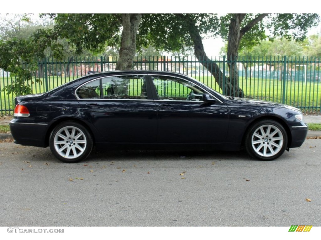 2004 7 Series 745Li Sedan - Orient Blue Metallic / Dark Blue/Natural Brown photo #9