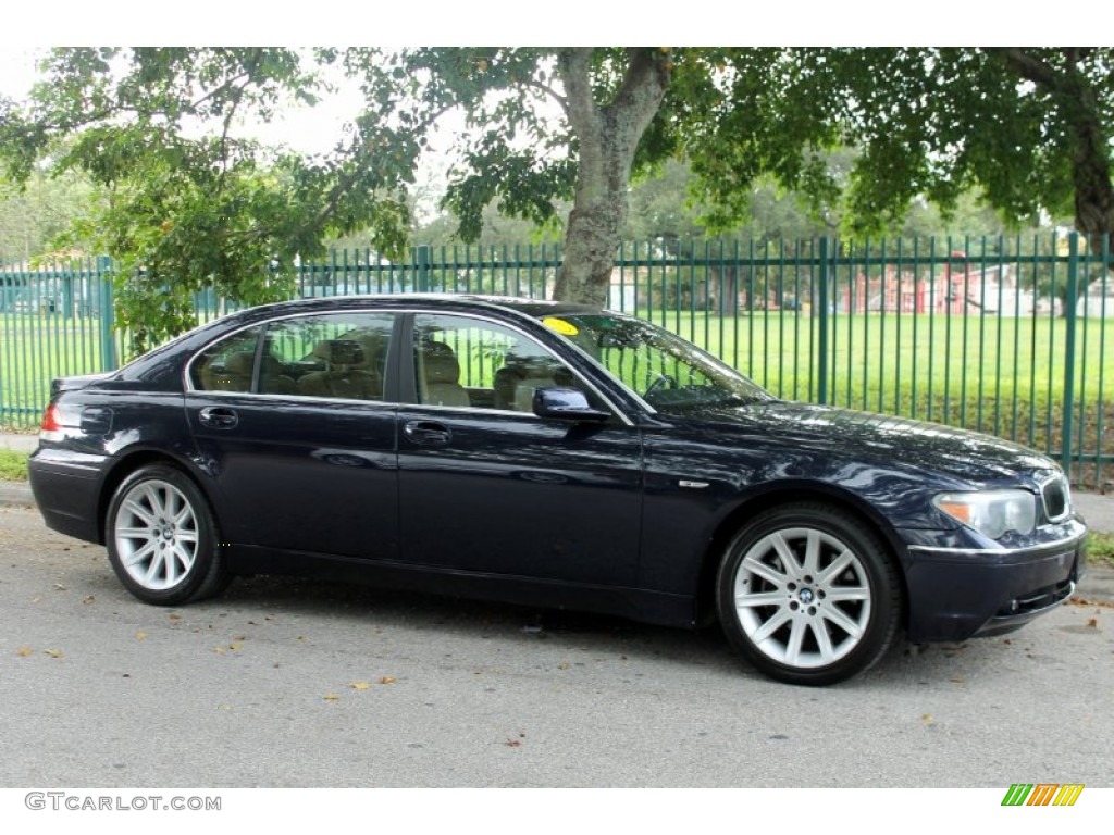2004 7 Series 745Li Sedan - Orient Blue Metallic / Dark Blue/Natural Brown photo #10