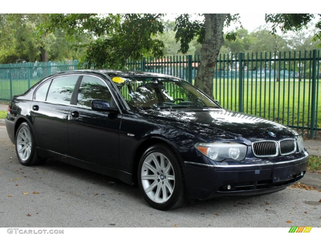 2004 7 Series 745Li Sedan - Orient Blue Metallic / Dark Blue/Natural Brown photo #11