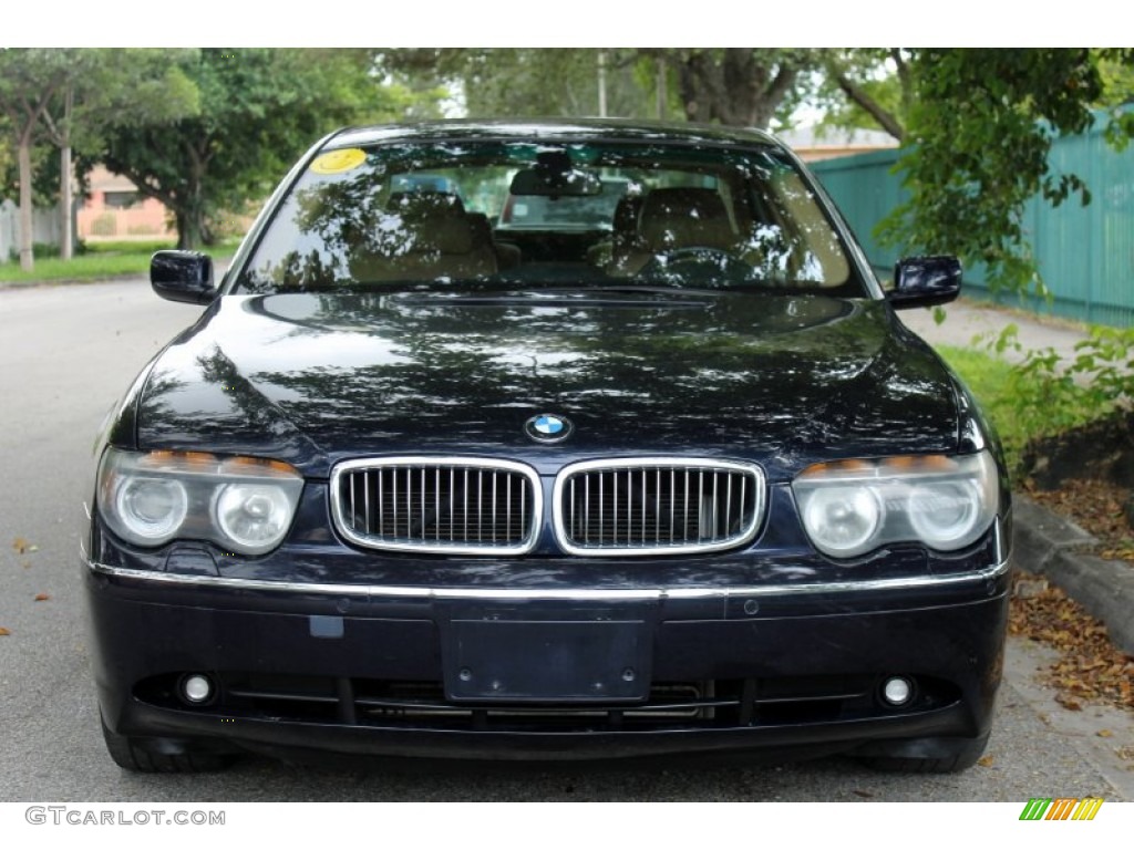 2004 7 Series 745Li Sedan - Orient Blue Metallic / Dark Blue/Natural Brown photo #12