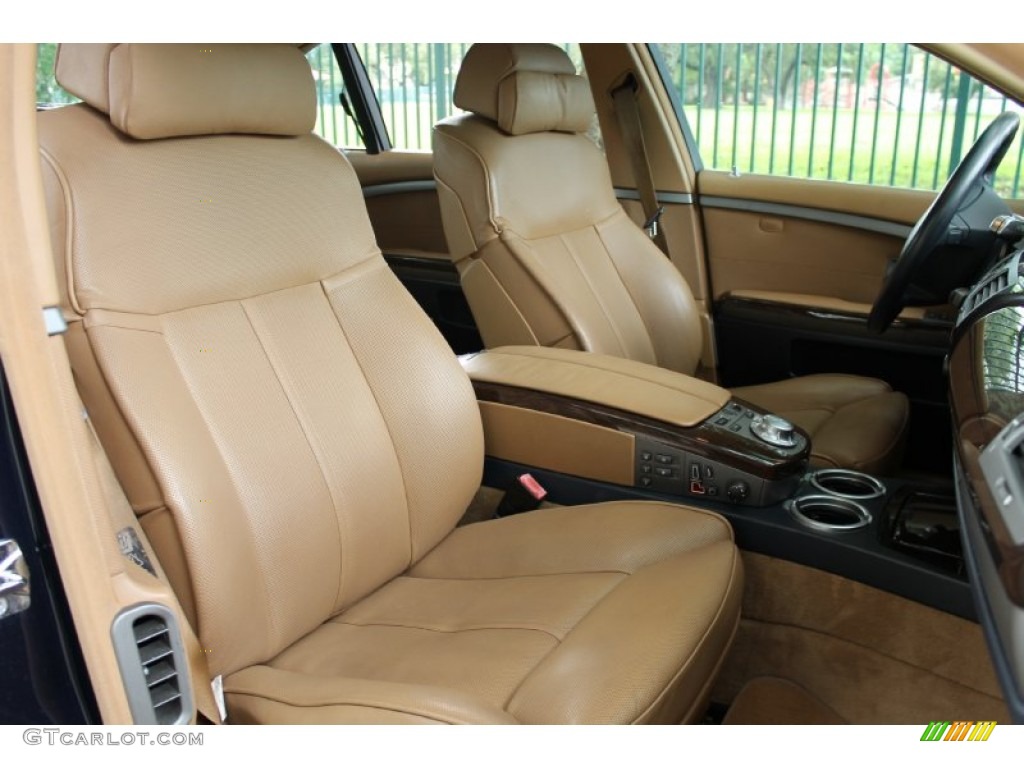 Dark Blue/Natural Brown Interior 2004 BMW 7 Series 745Li Sedan Photo #72476491