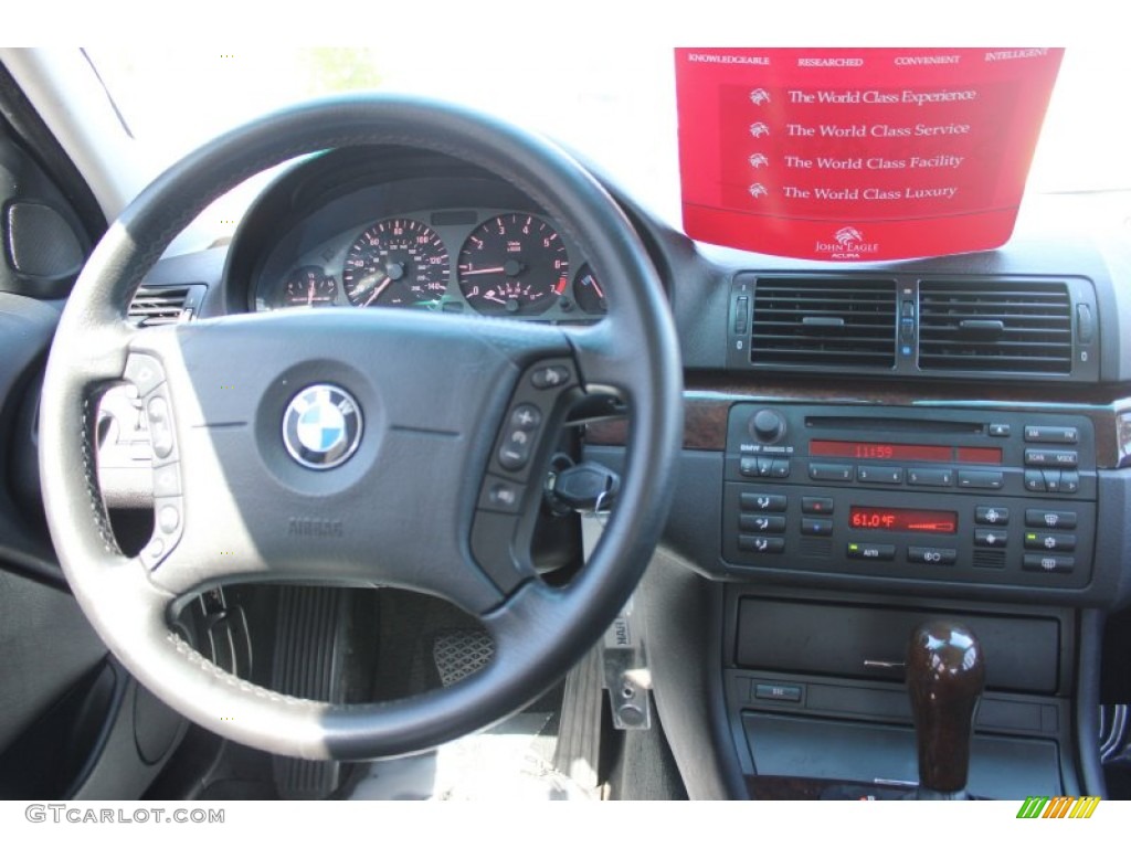 2004 BMW 3 Series 325i Sedan Black Steering Wheel Photo #72477136