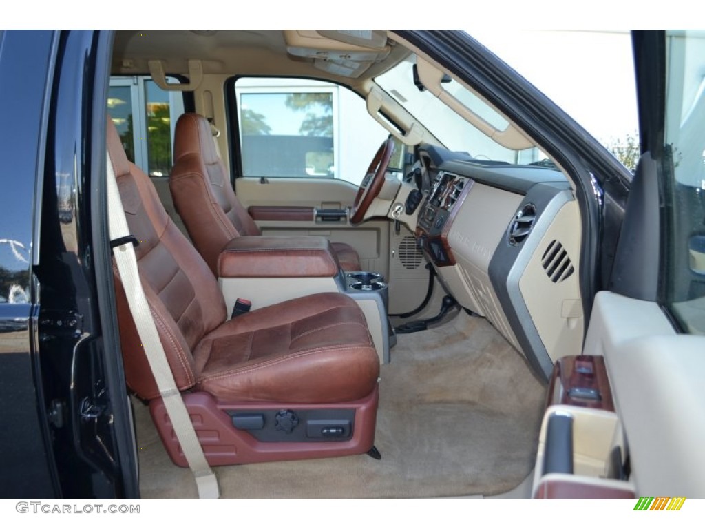 Camel/Chaparral Leather Interior 2008 Ford F250 Super Duty King Ranch Crew Cab 4x4 Photo #72478240