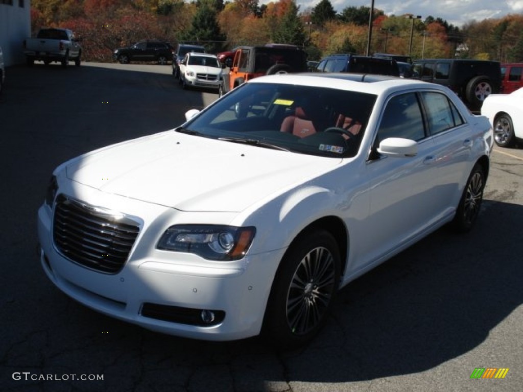 2013 300 S V6 AWD - Bright White / Black/Red photo #2