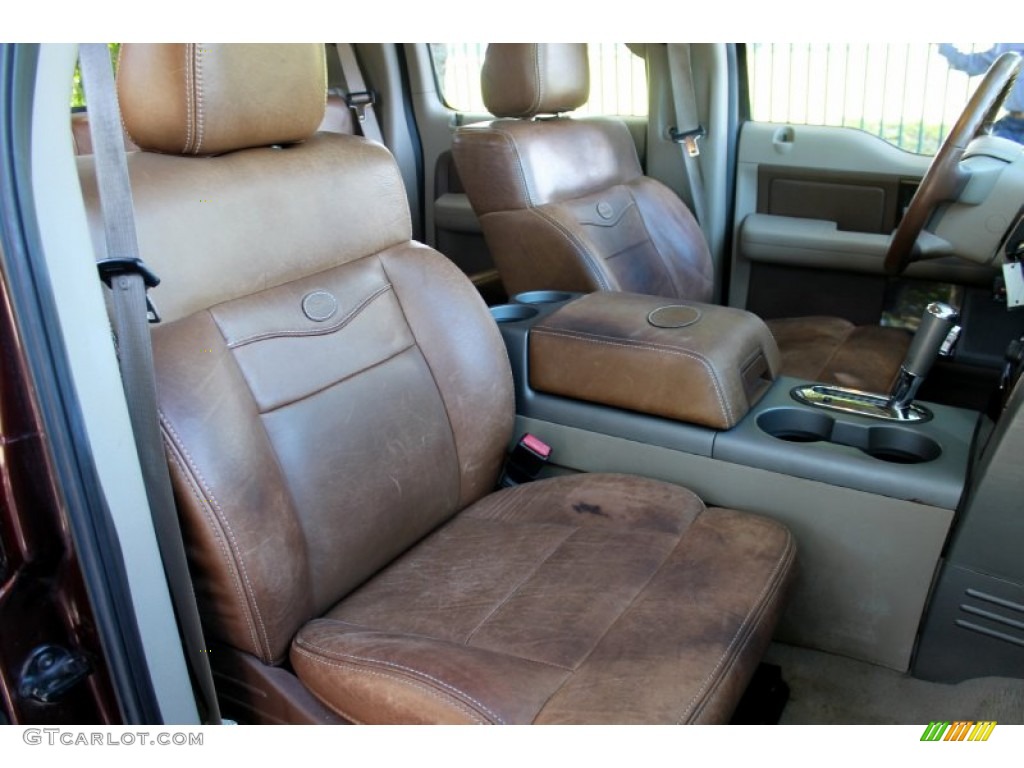 Tan/Castaño Leather Interior 2008 Ford F150 King Ranch SuperCrew 4x4 Photo #72478456