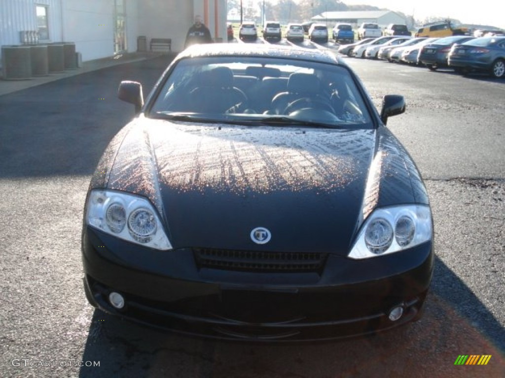 2003 Tiburon GT V6 - Jet Black / Black photo #2