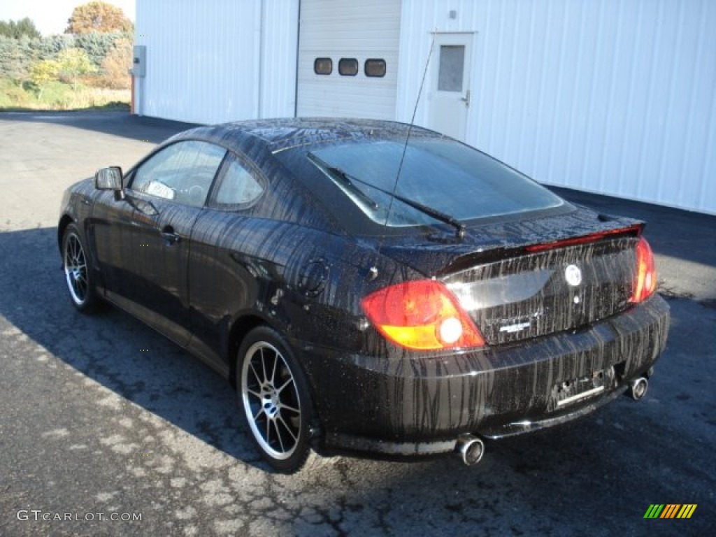 2003 Tiburon GT V6 - Jet Black / Black photo #6