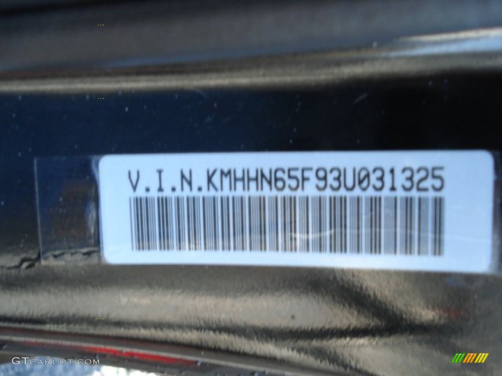 2003 Tiburon GT V6 - Jet Black / Black photo #15