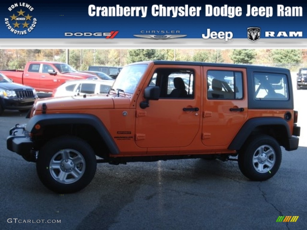 2013 Wrangler Unlimited Sport 4x4 - Crush Orange / Black photo #1