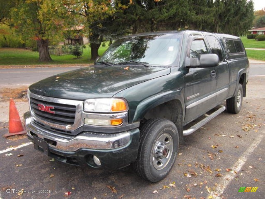 2003 Sierra 2500HD SLE Extended Cab 4x4 - Polo Green Metallic / Dark Pewter photo #2