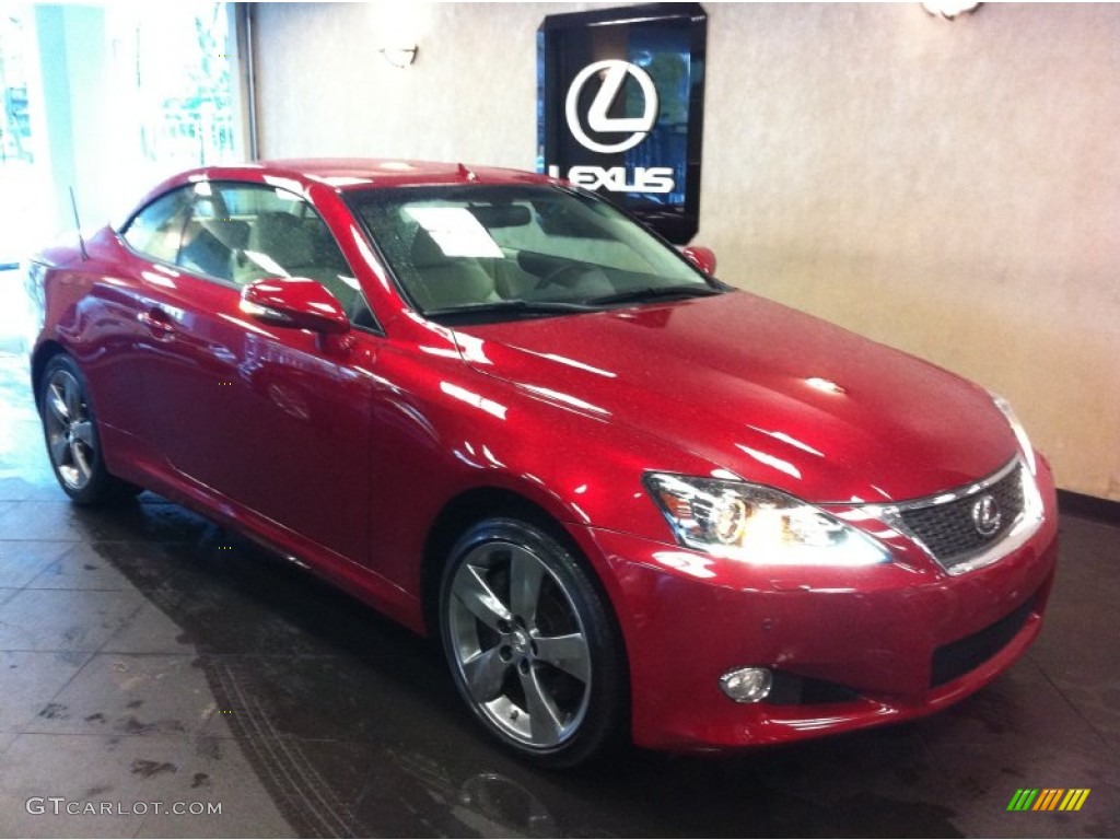 2011 IS 350C Convertible - Matador Red Mica / Alabaster photo #1