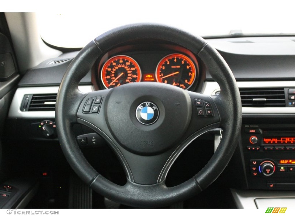 2008 BMW 3 Series 335i Coupe Black Steering Wheel Photo #72484319