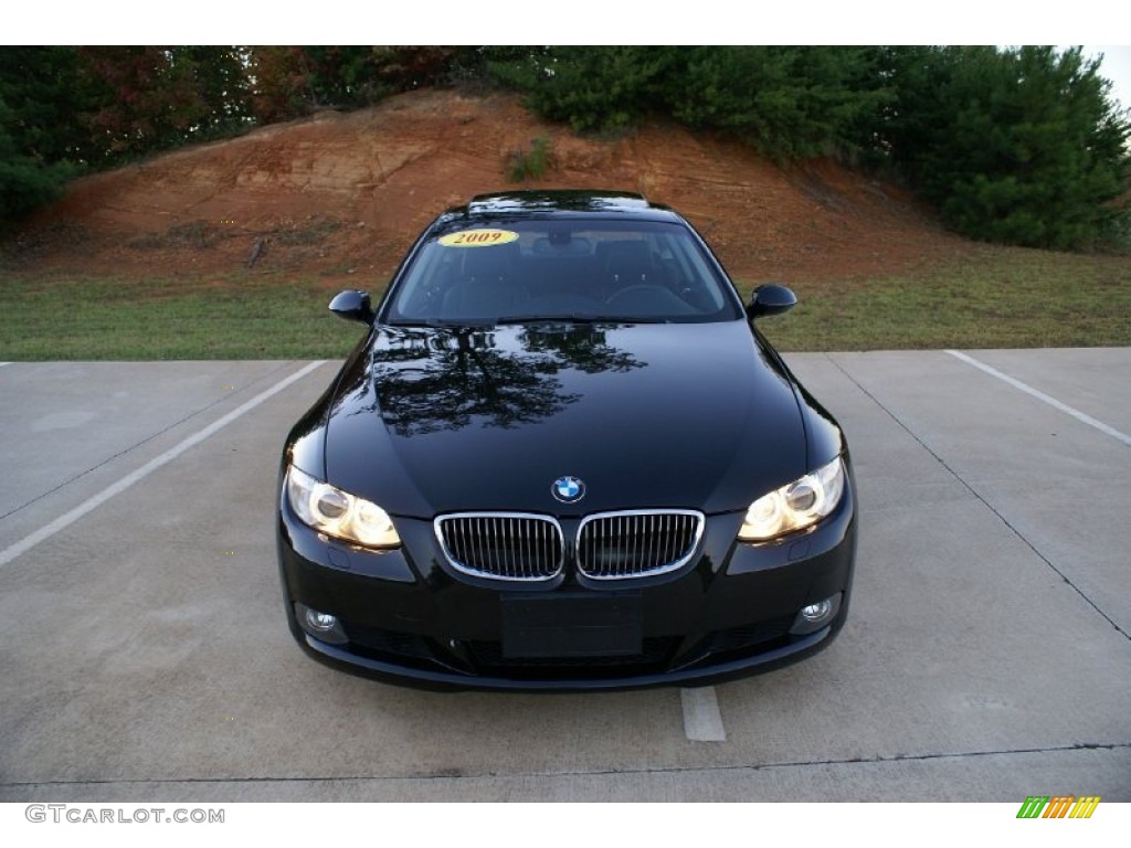 2009 3 Series 328i Coupe - Jet Black / Black photo #5
