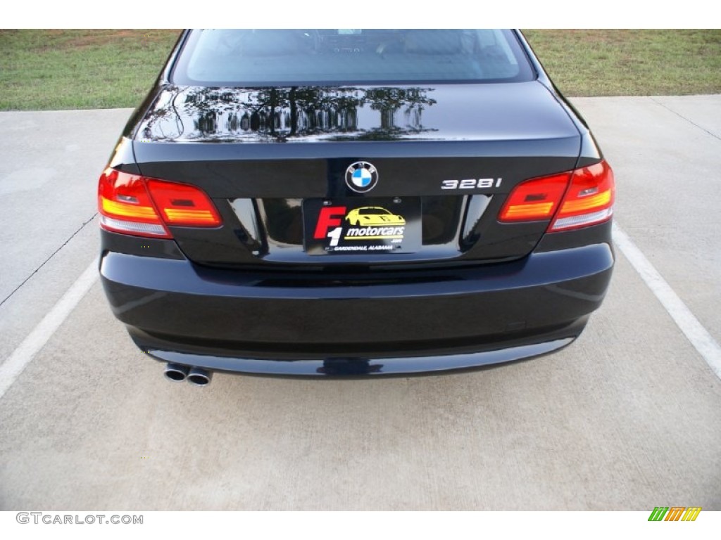 2009 3 Series 328i Coupe - Jet Black / Black photo #7
