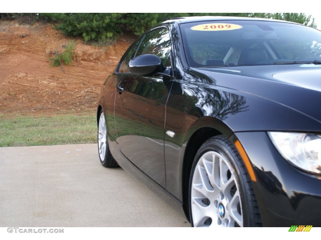 2009 3 Series 328i Coupe - Jet Black / Black photo #8