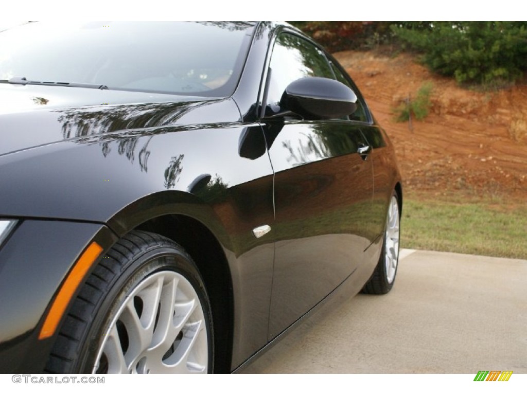 2009 3 Series 328i Coupe - Jet Black / Black photo #9