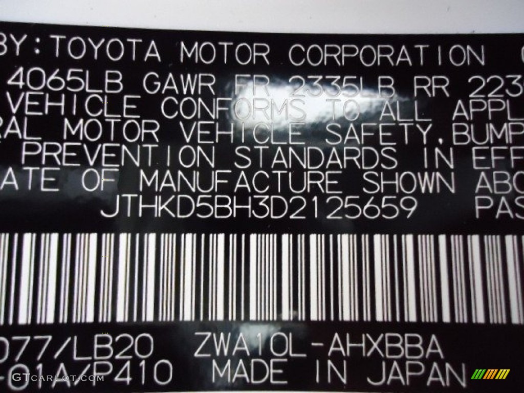 2013 CT Color Code 077 for Starfire White Pearl Photo #72488150