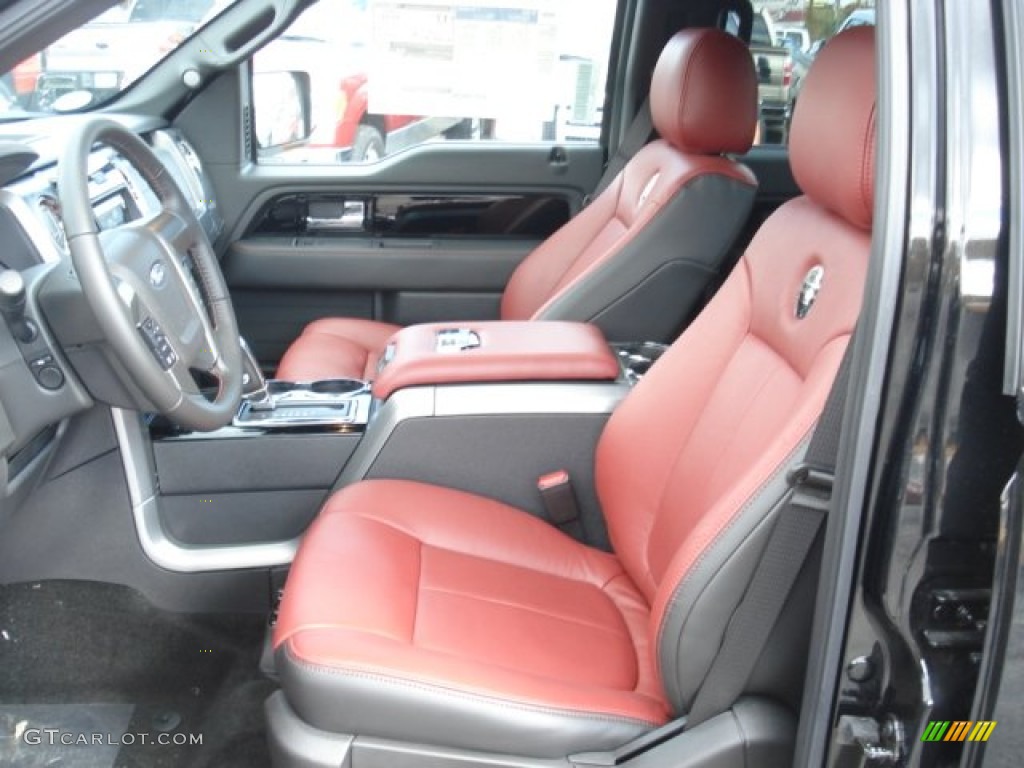 Limited Unique Red Leather Interior 2013 Ford F150 Limited SuperCrew 4x4 Photo #72490717