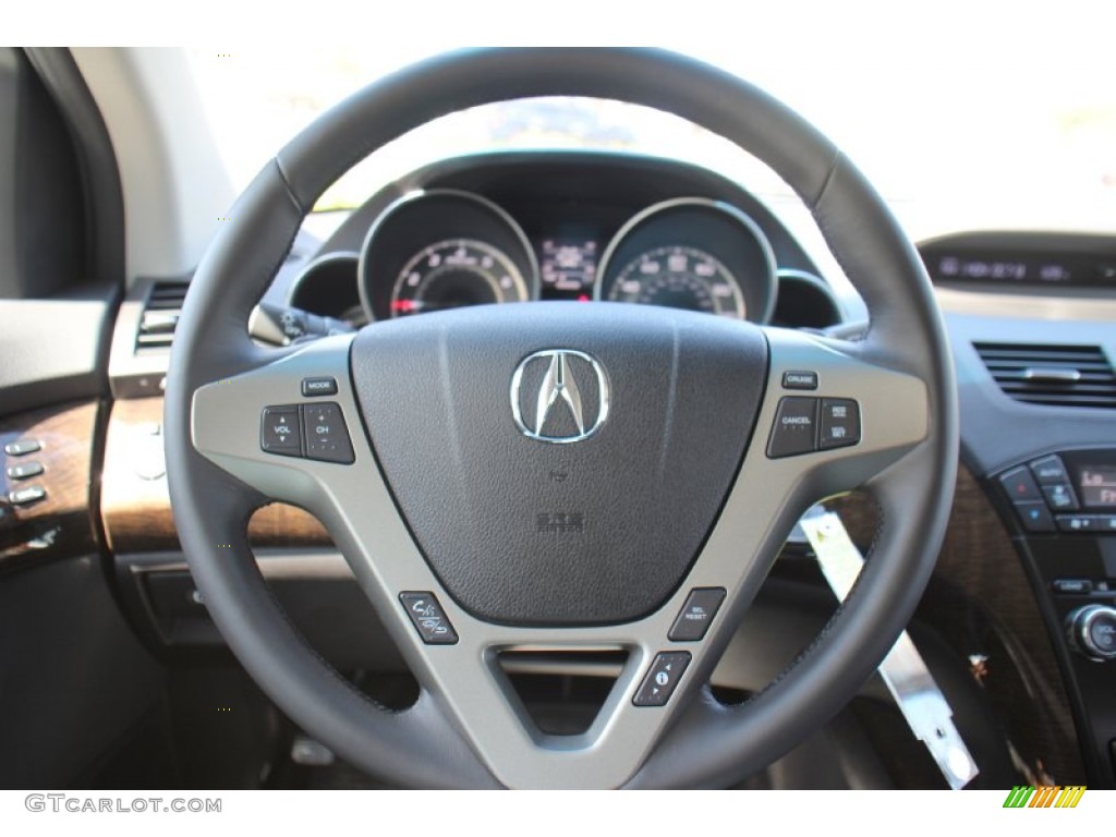 2013 Acura MDX SH-AWD Ebony Steering Wheel Photo #72491125