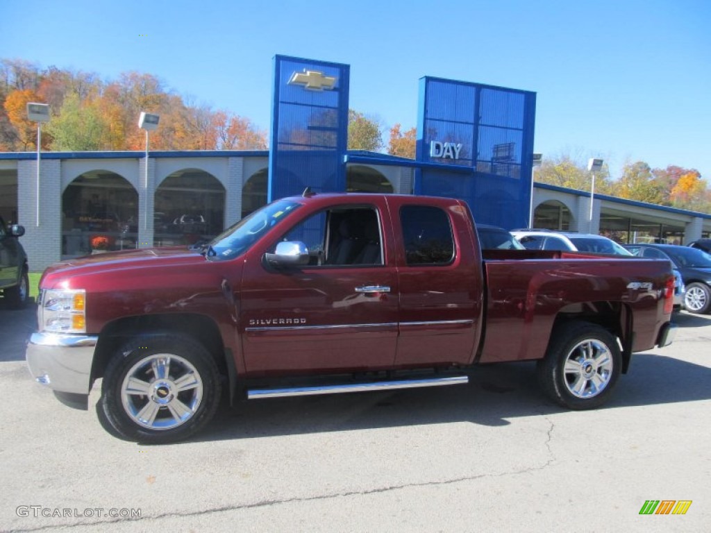 2013 Silverado 1500 LT Extended Cab 4x4 - Deep Ruby Metallic / Ebony photo #2